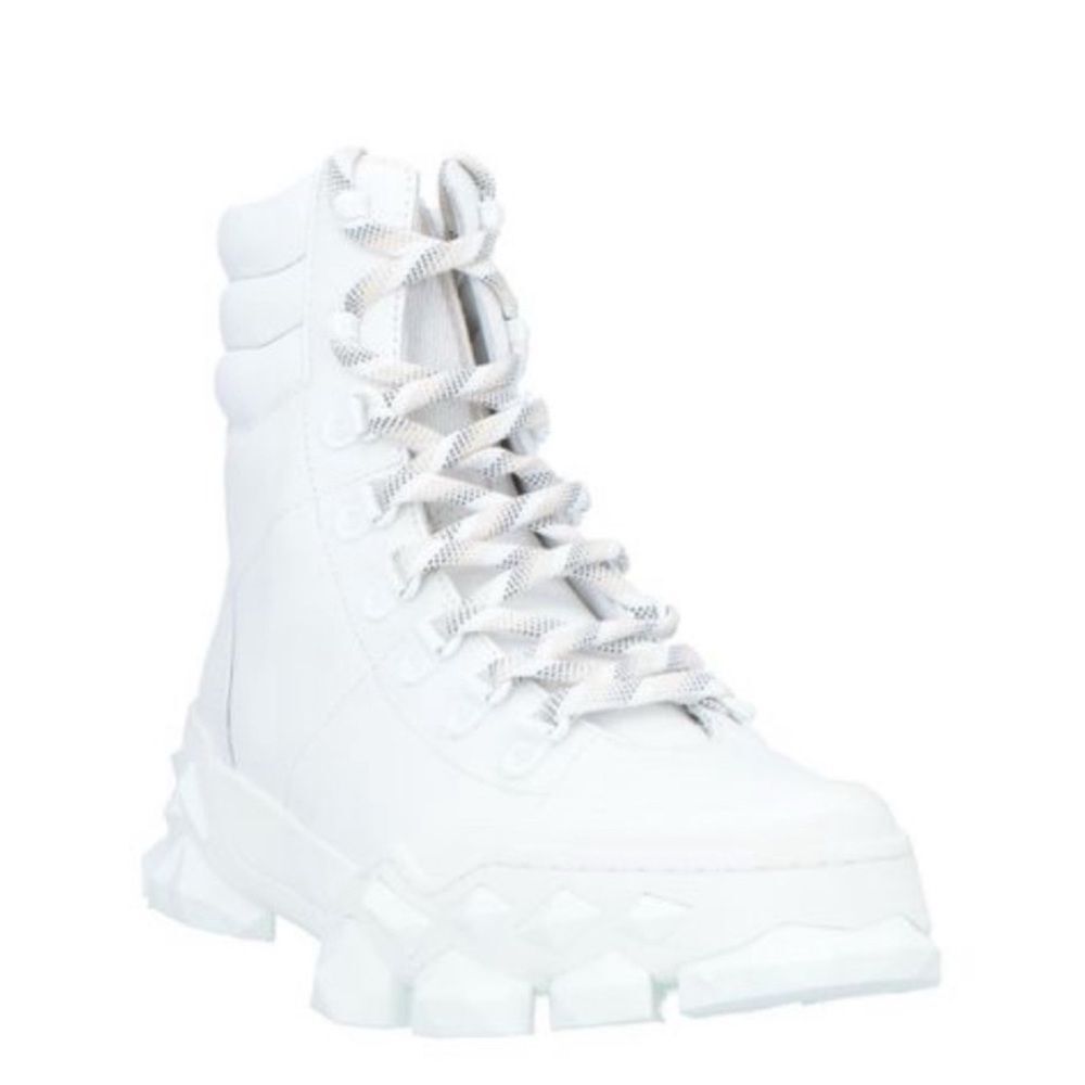 Jimmy Choo Leather Diamond x Hike Hiking Boots in White 36.5 US 6